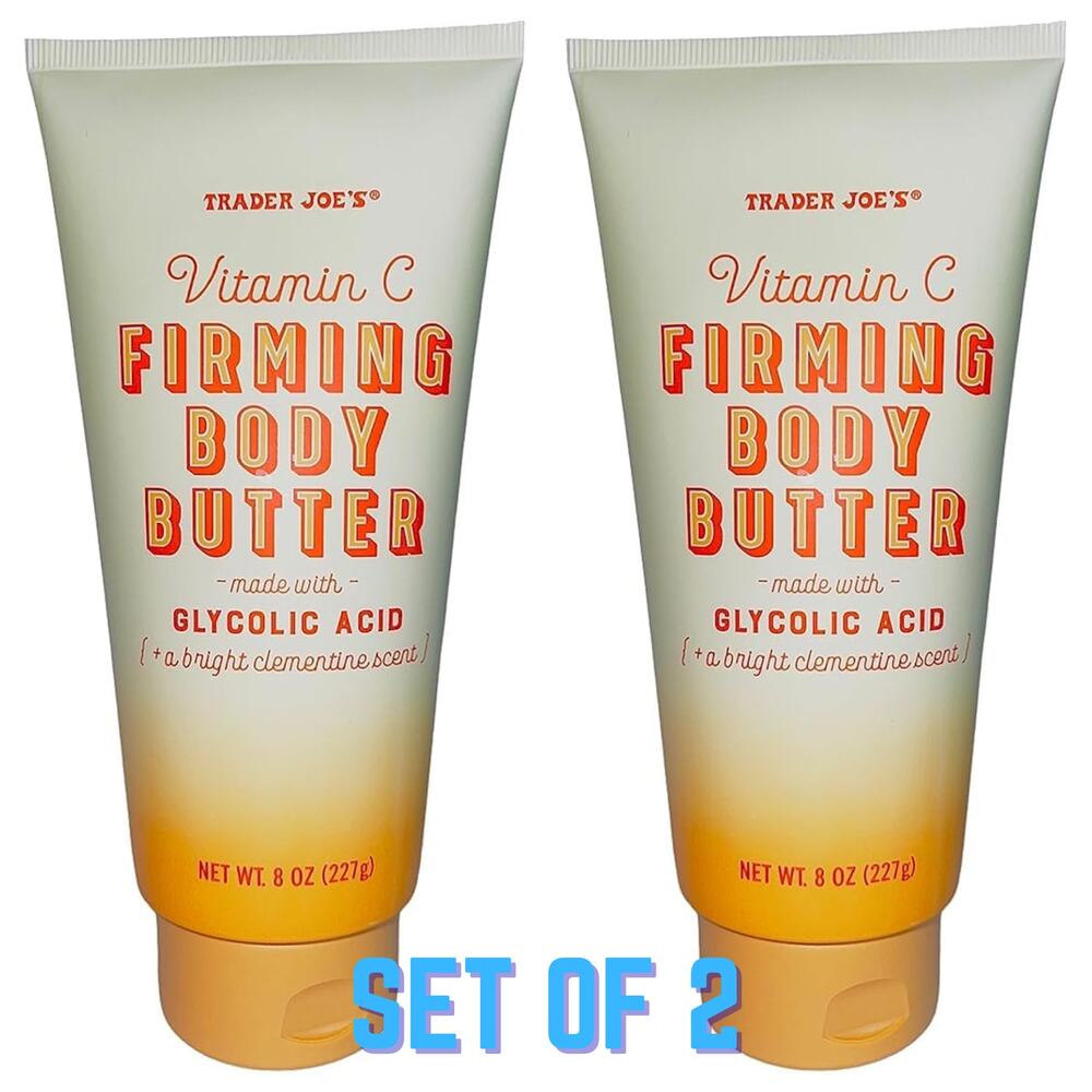 Set of 2 Trader Joe’s Vitamin C Firming Body Butter Lotion Glycolic Acid 8oz NEW